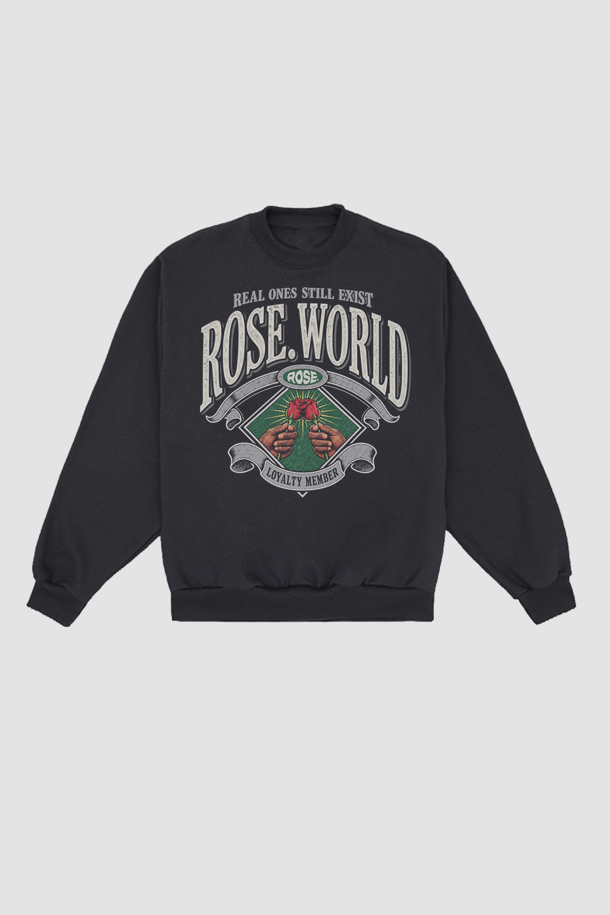ROSE. Diamond Crewneck Sweatshirt | Black