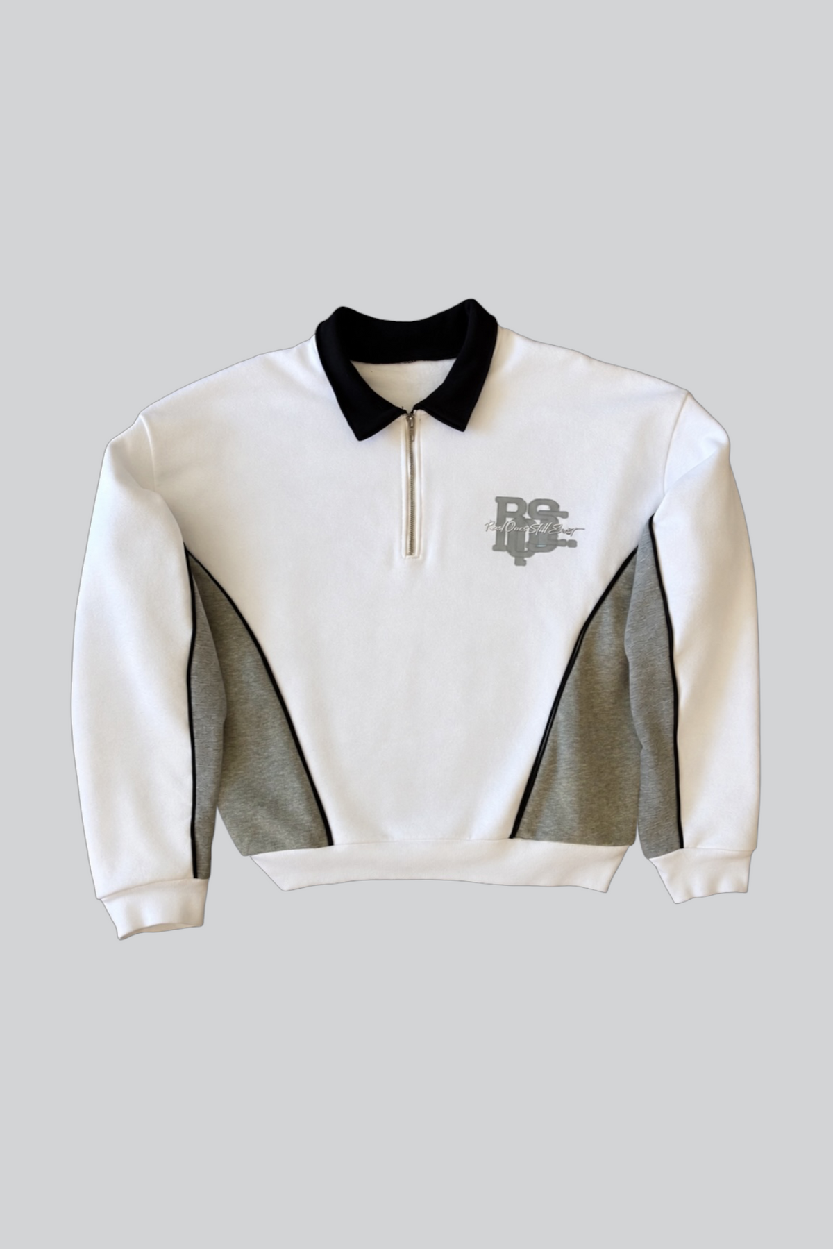ROSE. Prime Track Pullover Sweatshirt | White