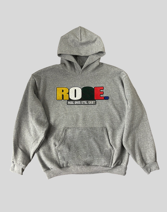 ALL ROSE. | Patch Hoodie | Heather Grey