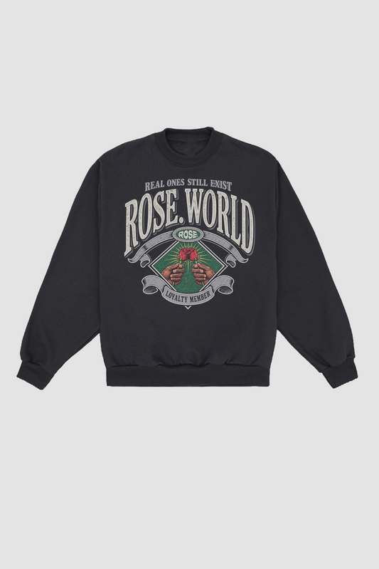 ROSE. Diamond Crewneck Sweatshirt | Black