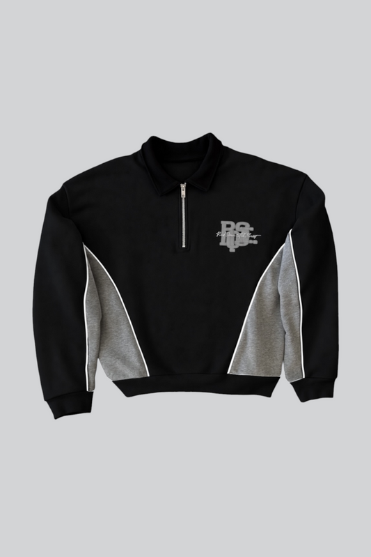 ROSE. Prime Track Pullover Sweatshirt | Black