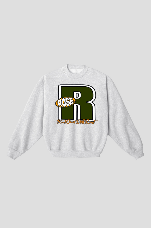 ROSE. Big R Crewneck | Ash Grey
