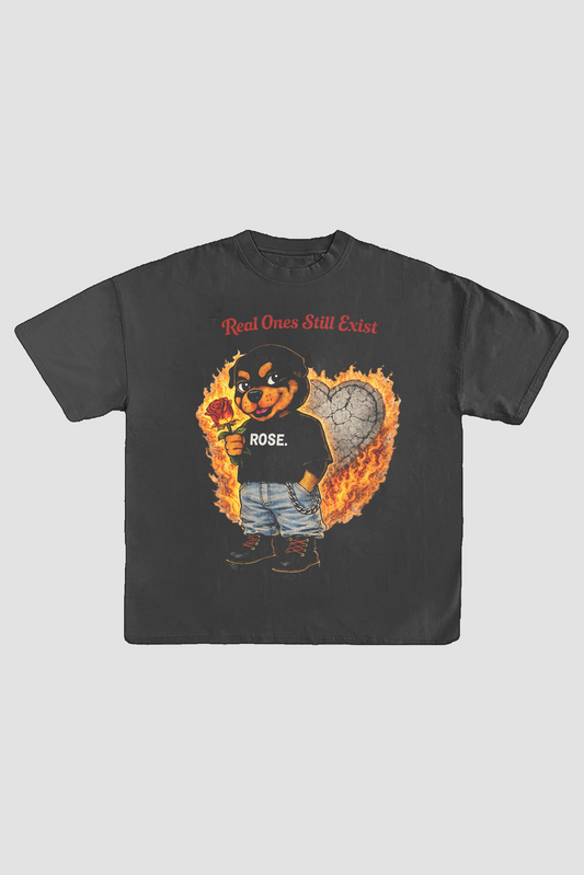 ROSE. Dog of Hearts Tee | Faded Black